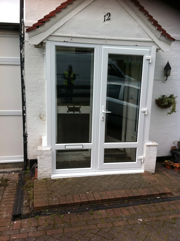 uPVC French doors fitted as front entrance in Mitcham